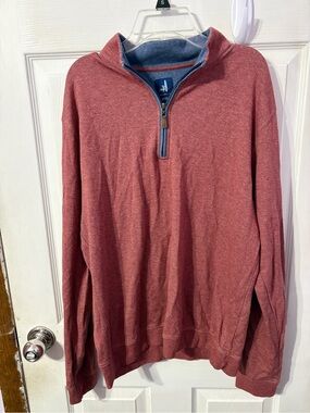Men's Quarter-Zip Sweater Pullover - Red - Johnnie-O